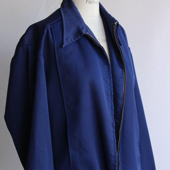 Vintage 1970s 1980s Mens Jacket, Boss Uniform Co. Navy Blue Work Jacket - Picture 10 of 10